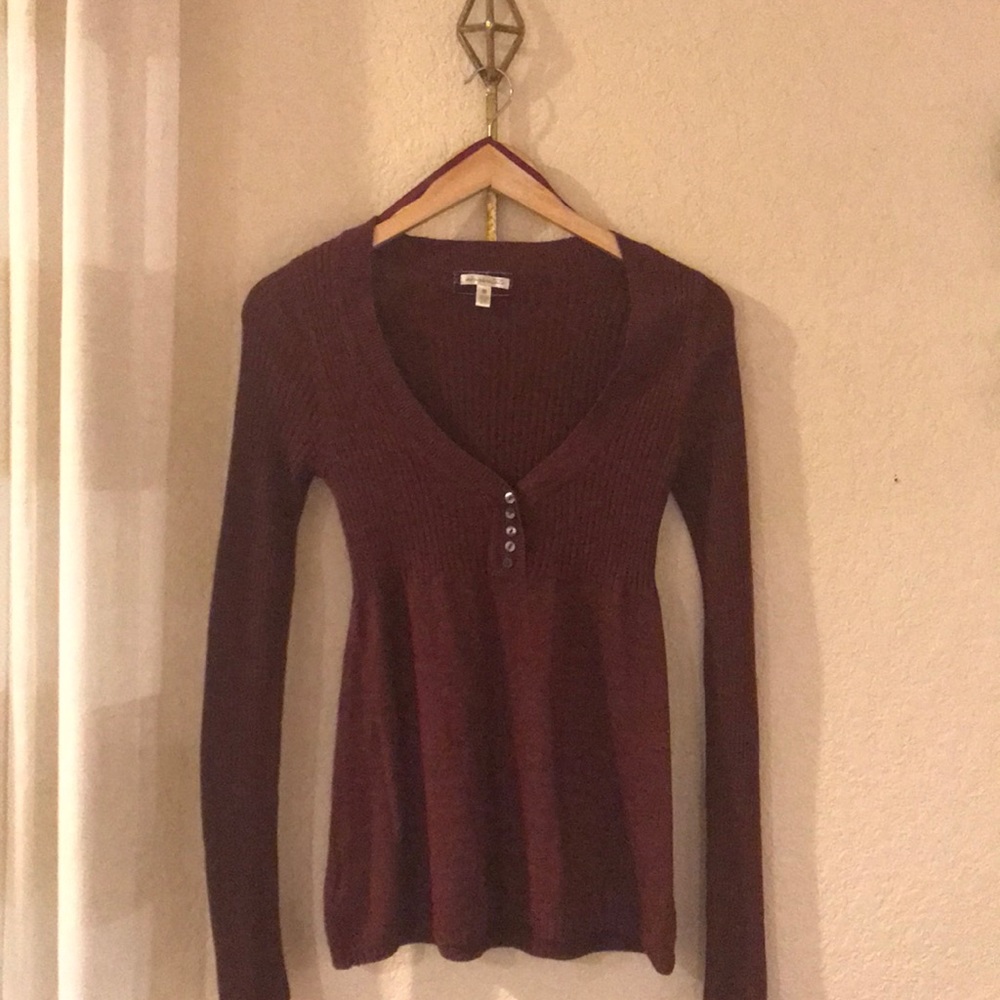 Burgundy color, Aero low-cut sweater medium